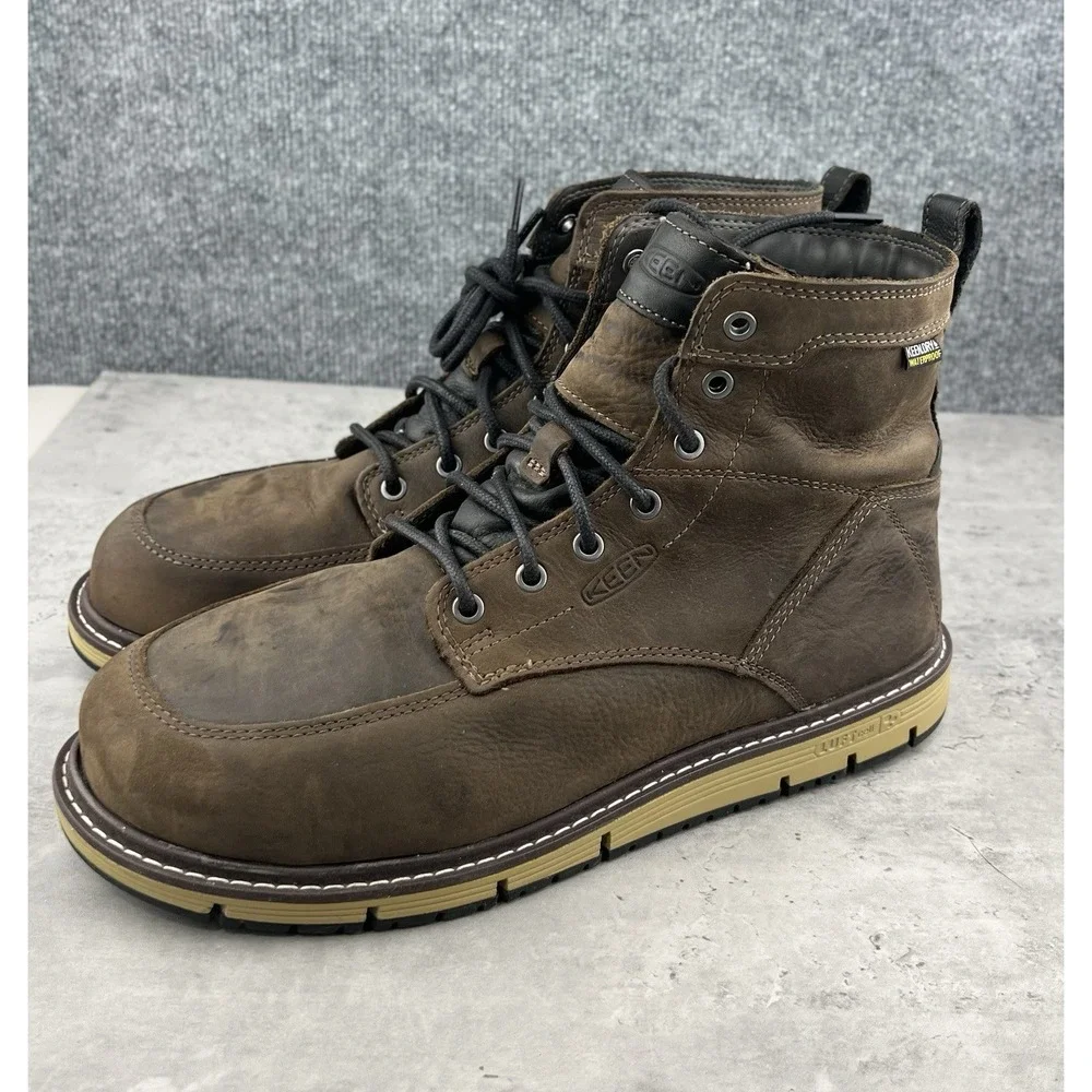 KEEN Utility Mens 11.5 Brown Leather Work Boots EH Slip Resistant 6
